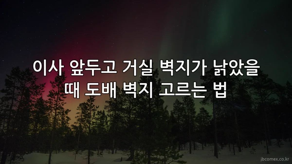 이사 앞두고 거실 벽지가 낡았을 때 도배 벽지 고르는 법