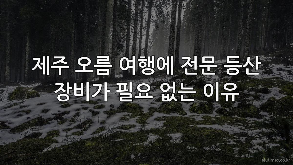 제주 오름 여행에 전문 등산 장비가 필요 없는 이유