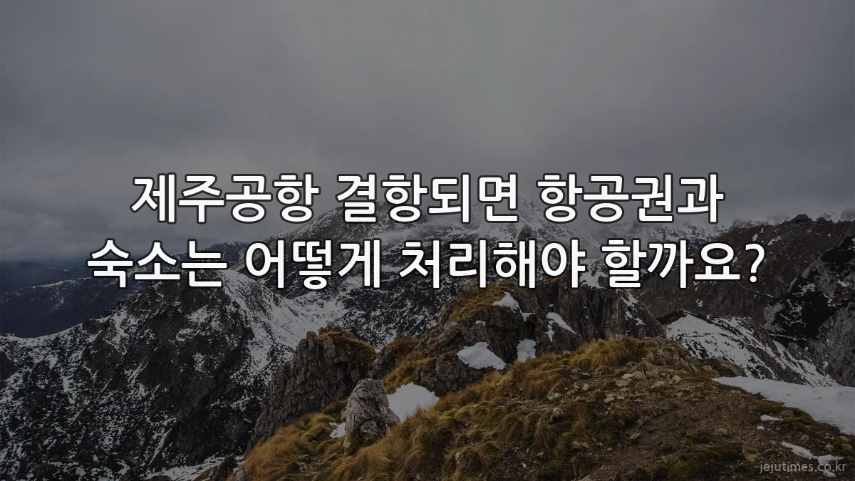 제주공항 결항되면 항공권과 숙소는 어떻게 처리해야 할까요?