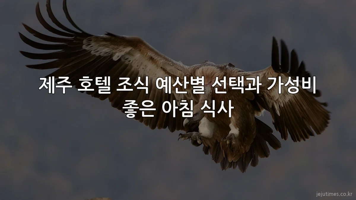 제주 호텔 조식 예산별 선택과 가성비 좋은 아침 식사