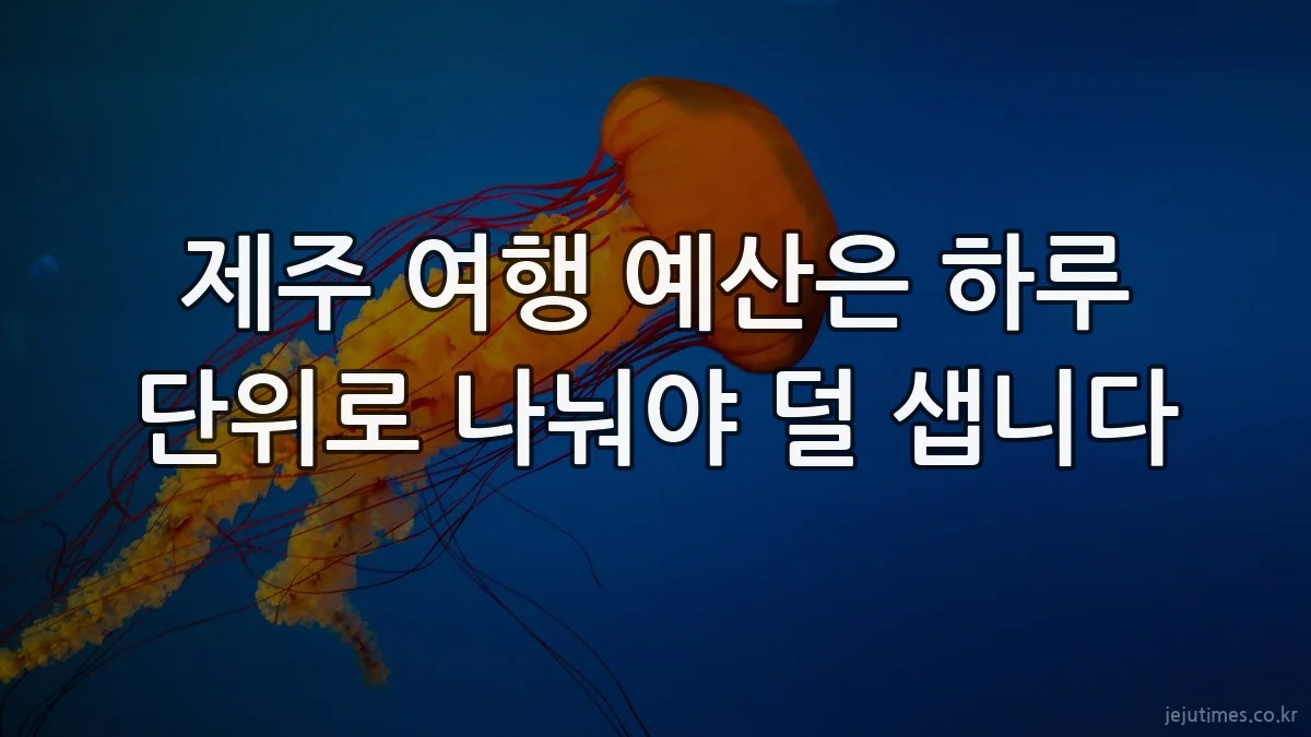제주 여행 예산은 하루 단위로 나눠야 덜 샙니다