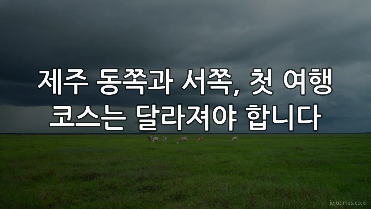 제주 동쪽과 서쪽, 첫 여행 코스는 달라져야 합니다