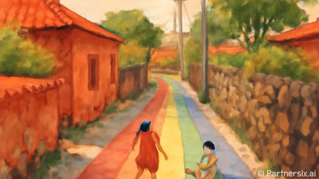 색으로 물든 신흥리 무지개 산책길