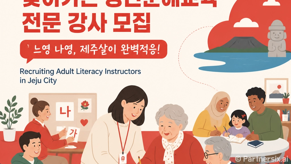 제주시, 성인문해교육 전문 강사 모집