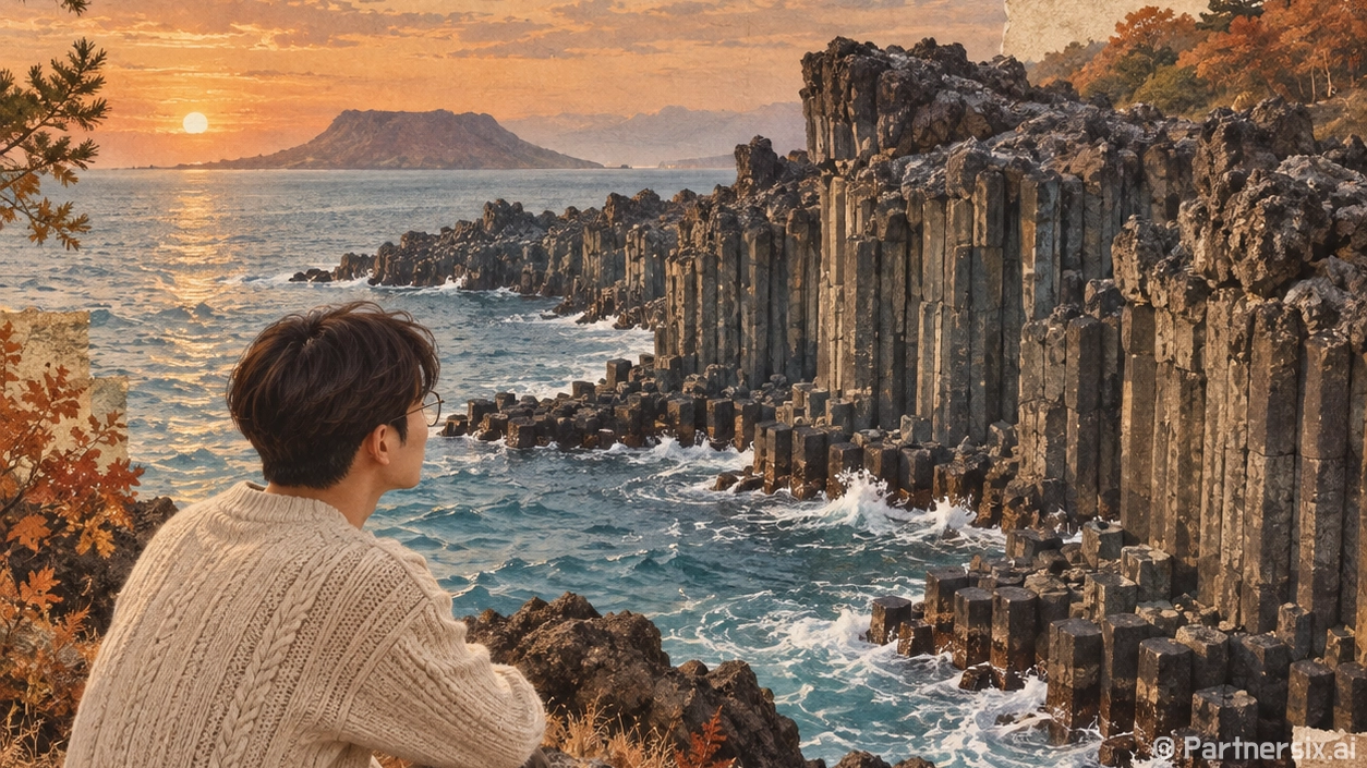 파도가 깨운 돌기둥