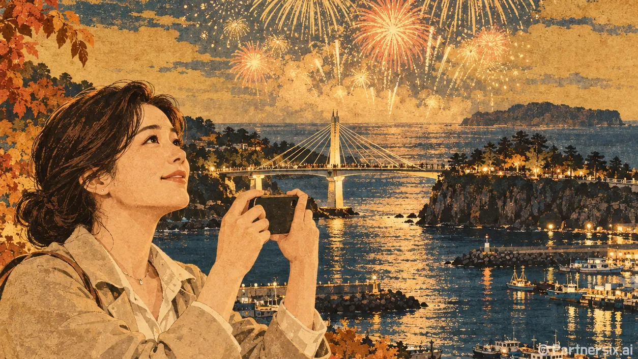 서귀포 밤을 밝힌 두 풍경