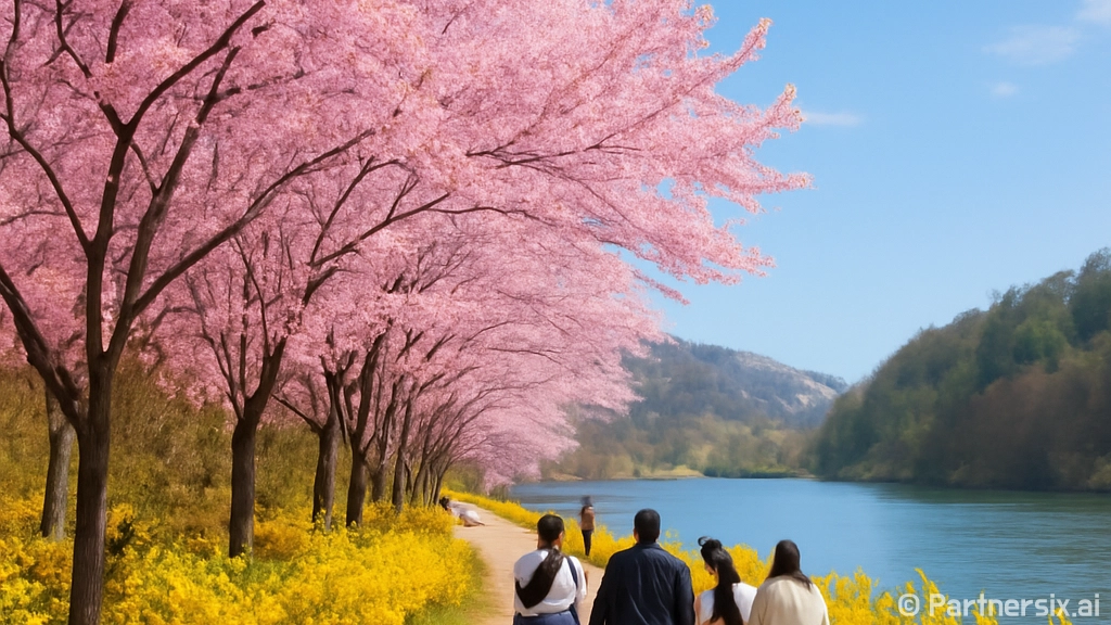 완주 구이저수지 벚…