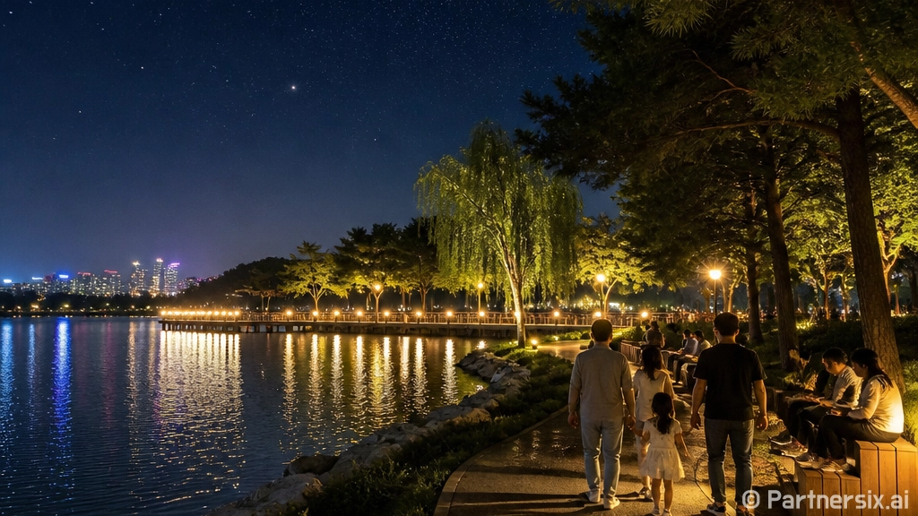 군산 여름밤, 은파호수와 미제천의 시원한 야경