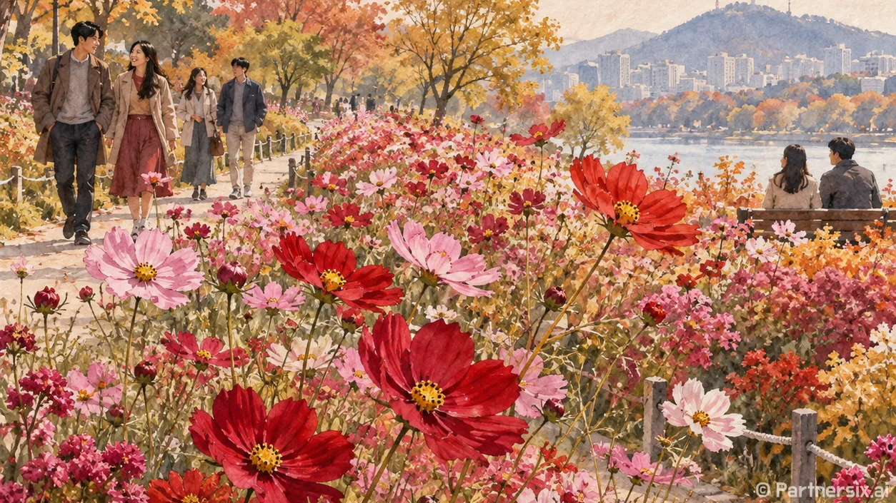익산 코스모스 가을물결