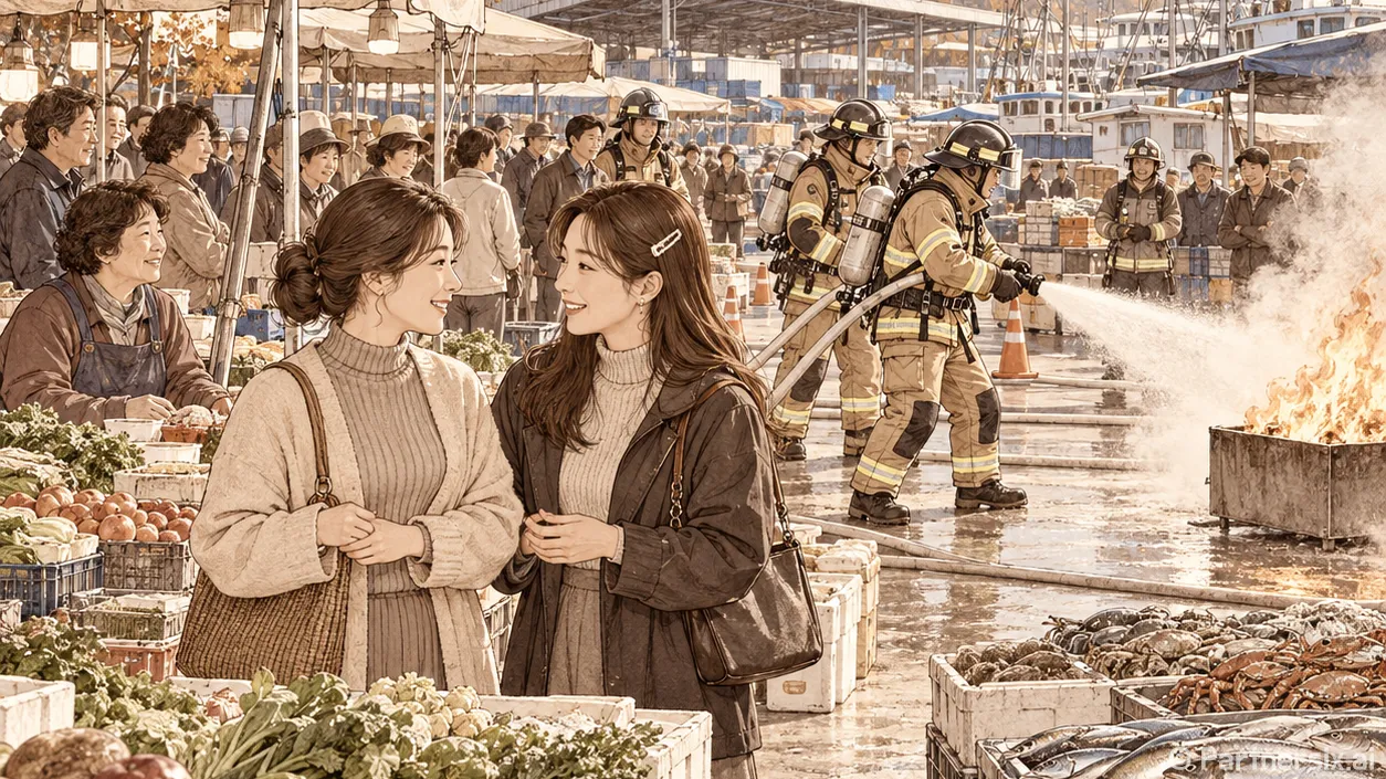 익산 도매시장 화재…
