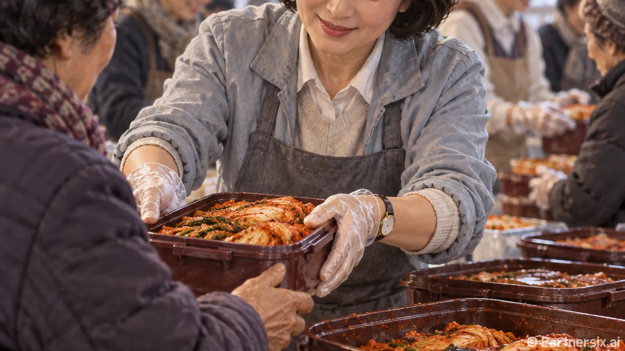 바자회 수익금이 김치로