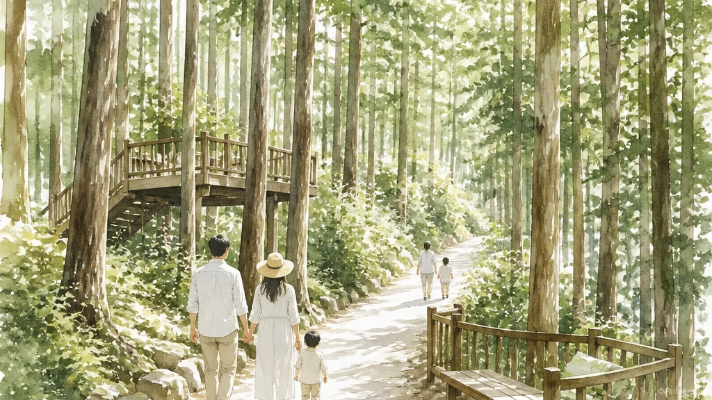 장성 임정마을 편백숲길 힐링 산책