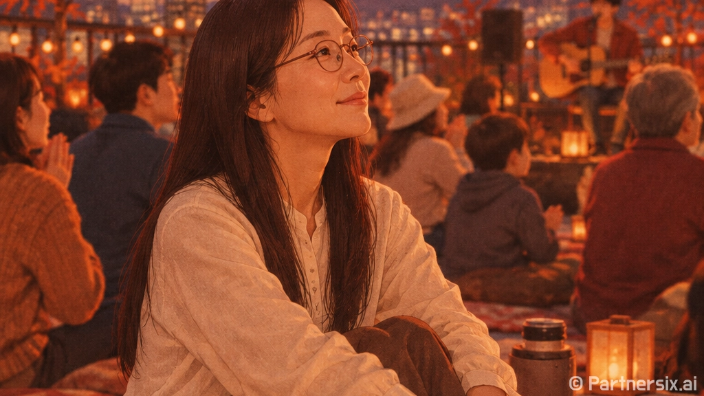 가을밤 옥상서 펼쳐진 낭만 콘서트