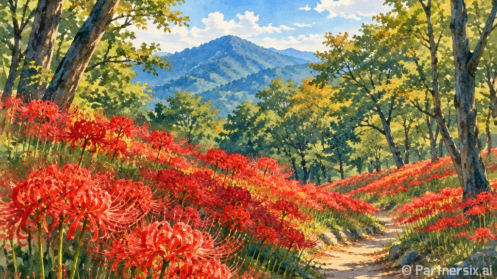 광양백운산 꽃무릇 가을 풍경