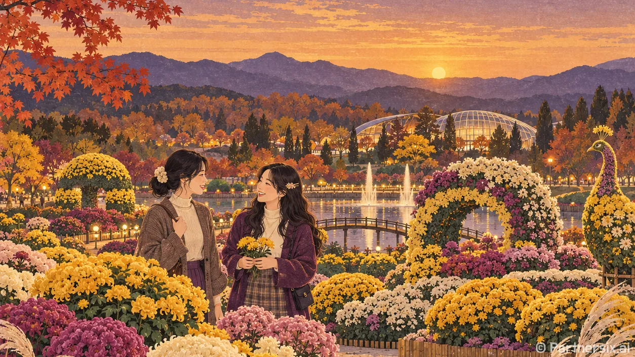 국화 너머 함평의 …