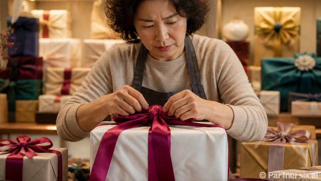 선물포장 리본 묶는…