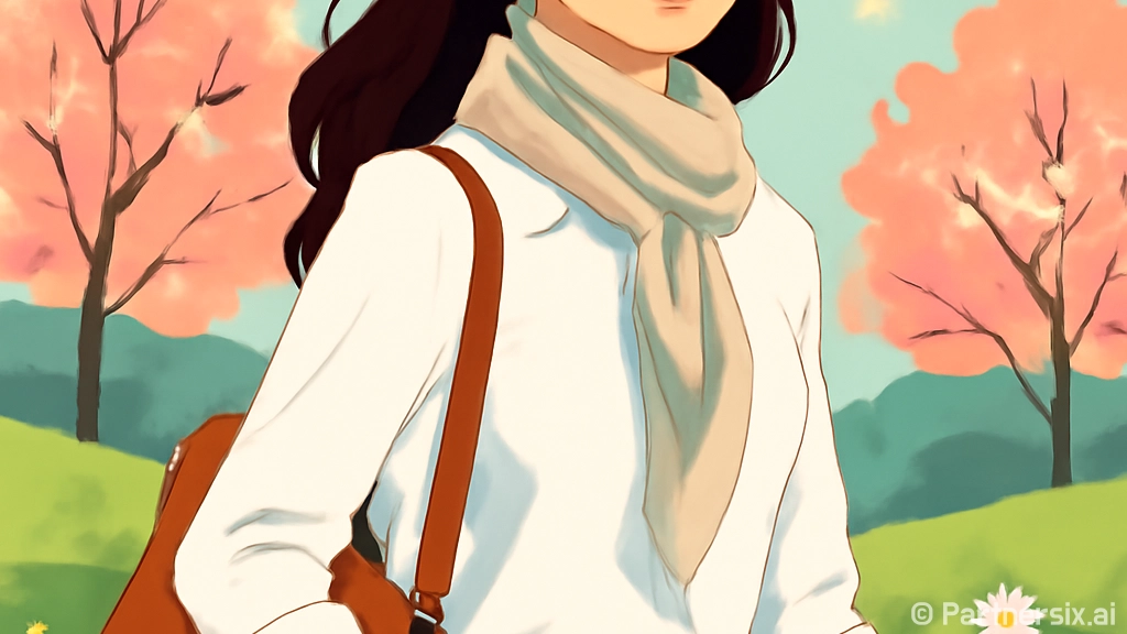 한지민 봄 산책룩 …