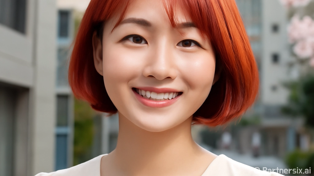 화사한 단발 스타일…