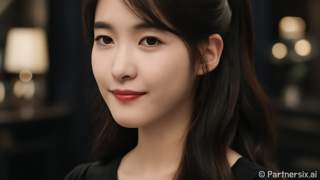 아이유 긴머리 반묶…