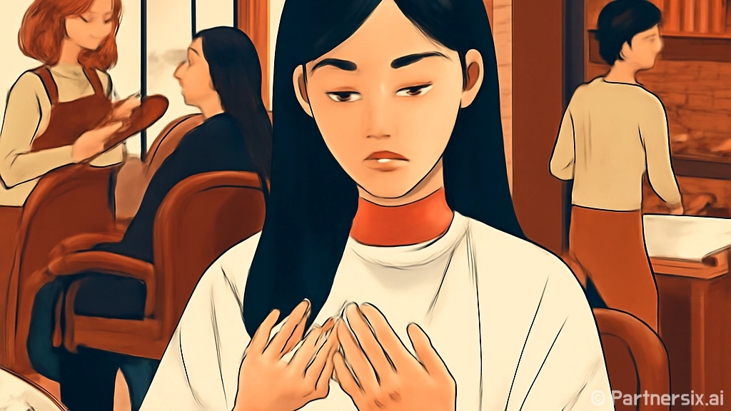 헤어살롱에서 손끝을…