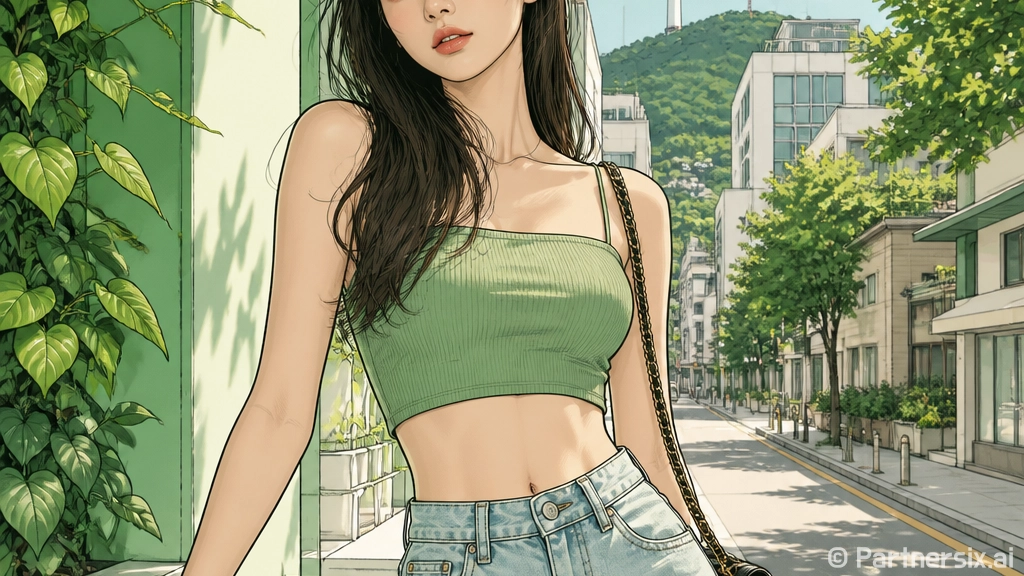 제니 과감한 여름 사복 따라 입어봤더니, 크롭탑은 손끝까지 계산해야 예뻤다