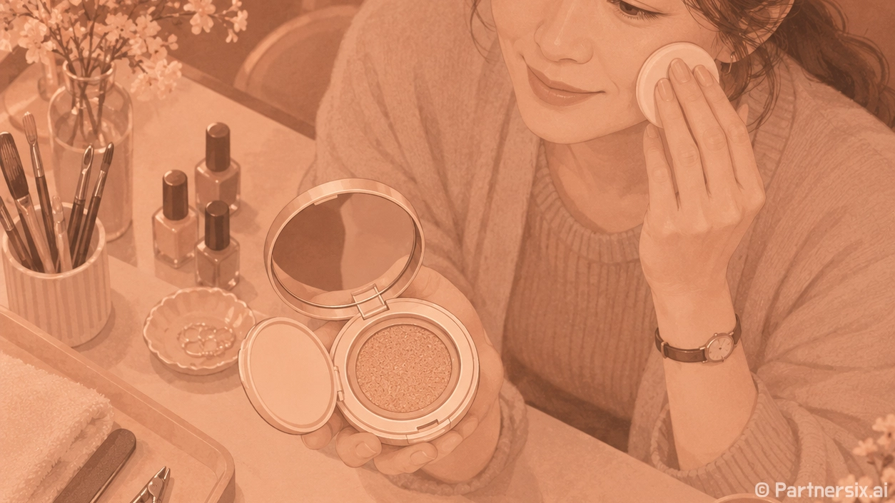 손님 파우치에서 자주 보던 다이소 쿠션팩트, 네일샵 조명 아래에서 보니 달랐어요