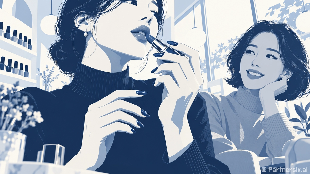 샤넬 립스틱 바르고…