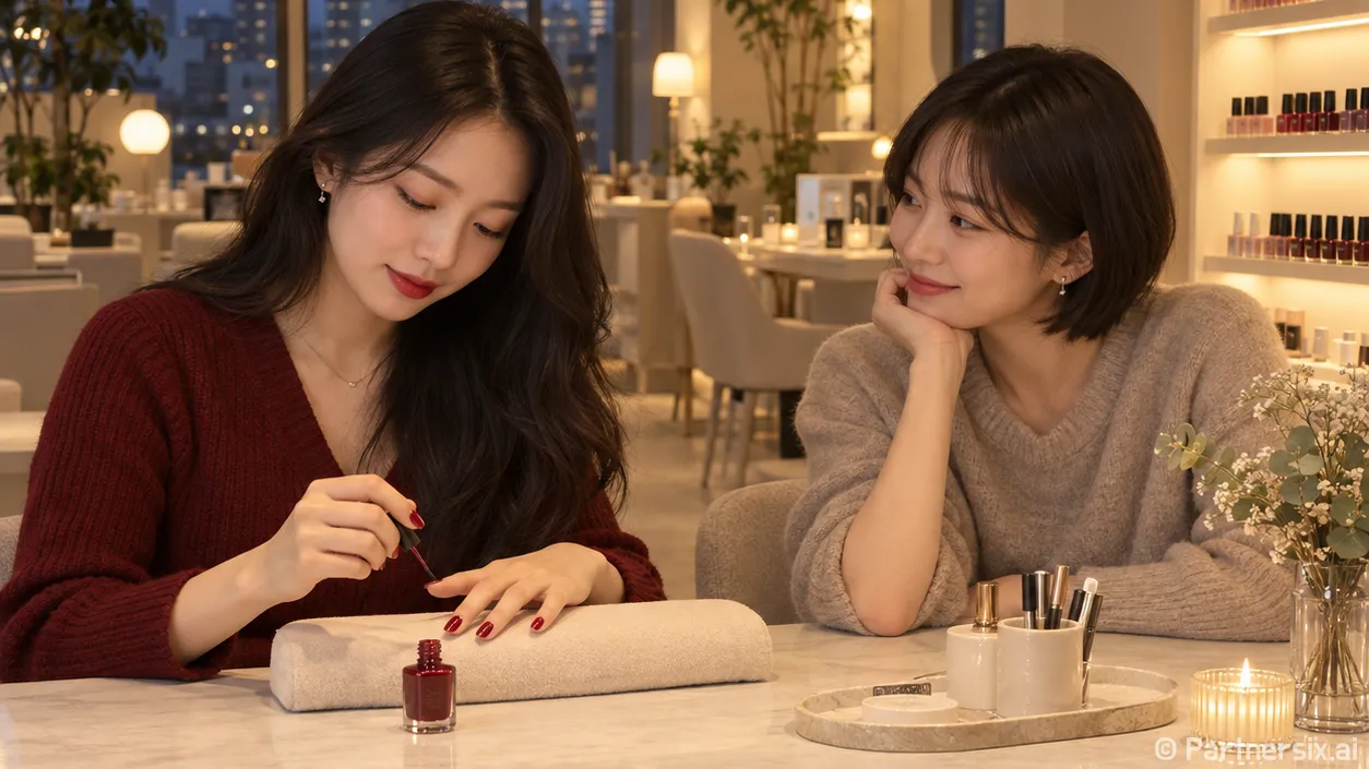 랑콤 립스틱 바르고…