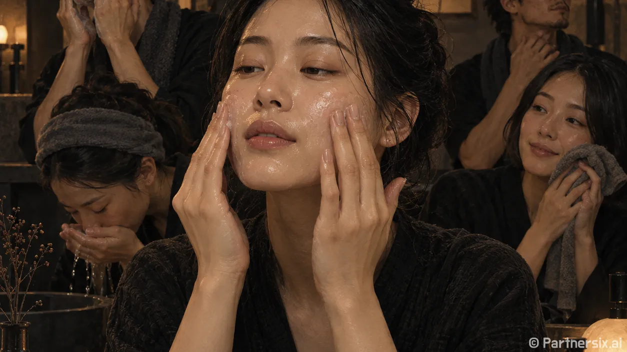 뉴트로지나 클렌징오일을 쓰는 손님의 손끝을 봤다