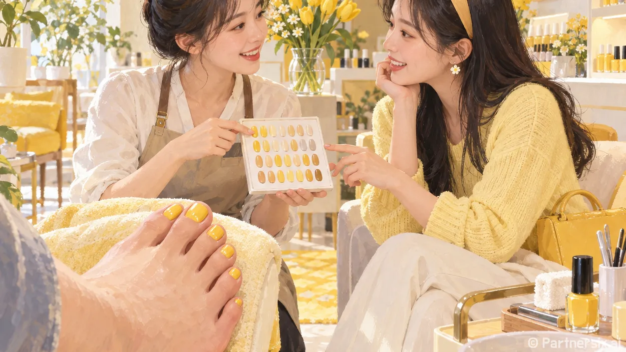 패디큐어 원컬러만 바꿨는데 발끝이 달라 보였다