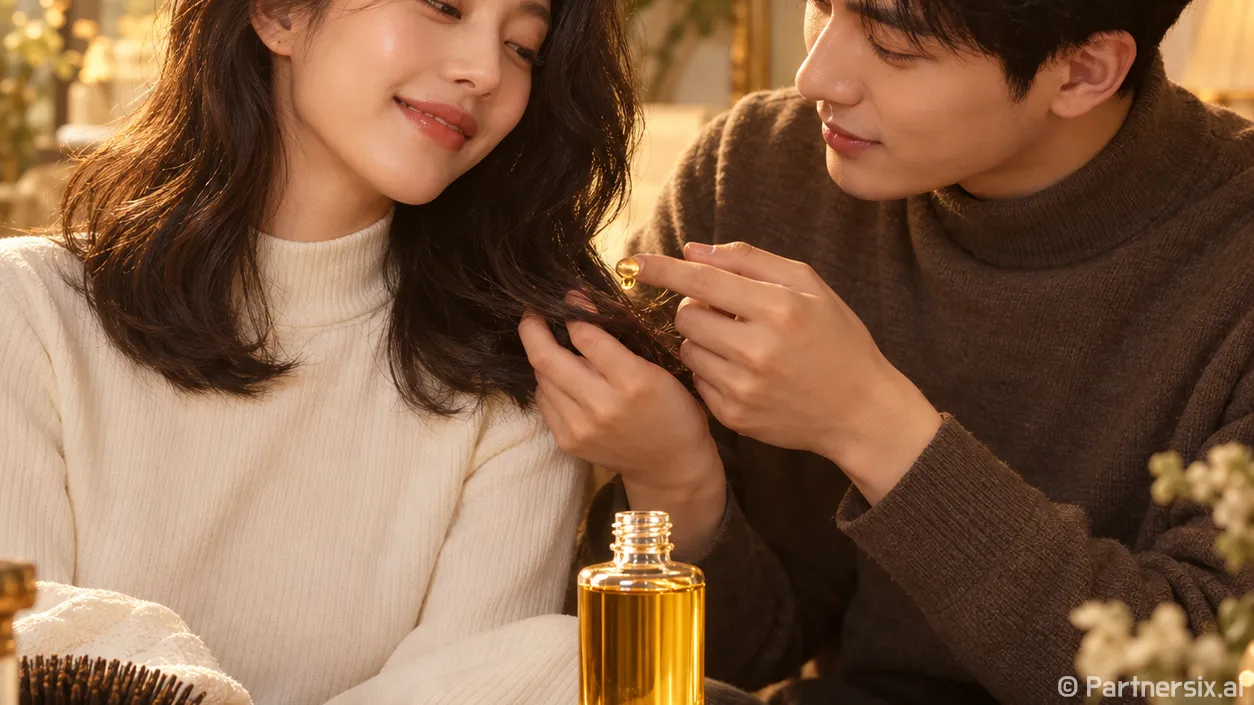 jhp 아르간 헤어 오일을 묻던 손님의 손끝