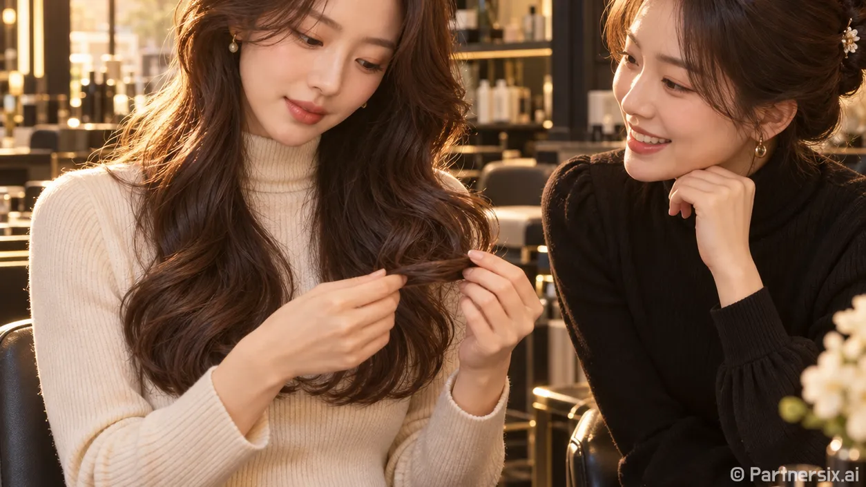 셀프 매직펌한 손님을 보고 머리끝부터 살폈다