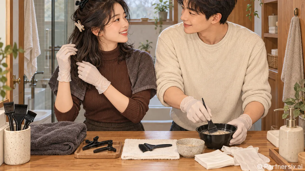 셀프 염색 방법 순서를 바꾸니 얼룩이 줄었다