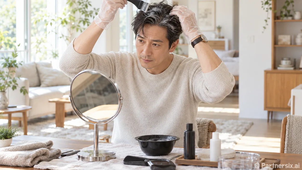 셀프 염색 하는 방법을 묻던 손님의 손톱이 물들었다