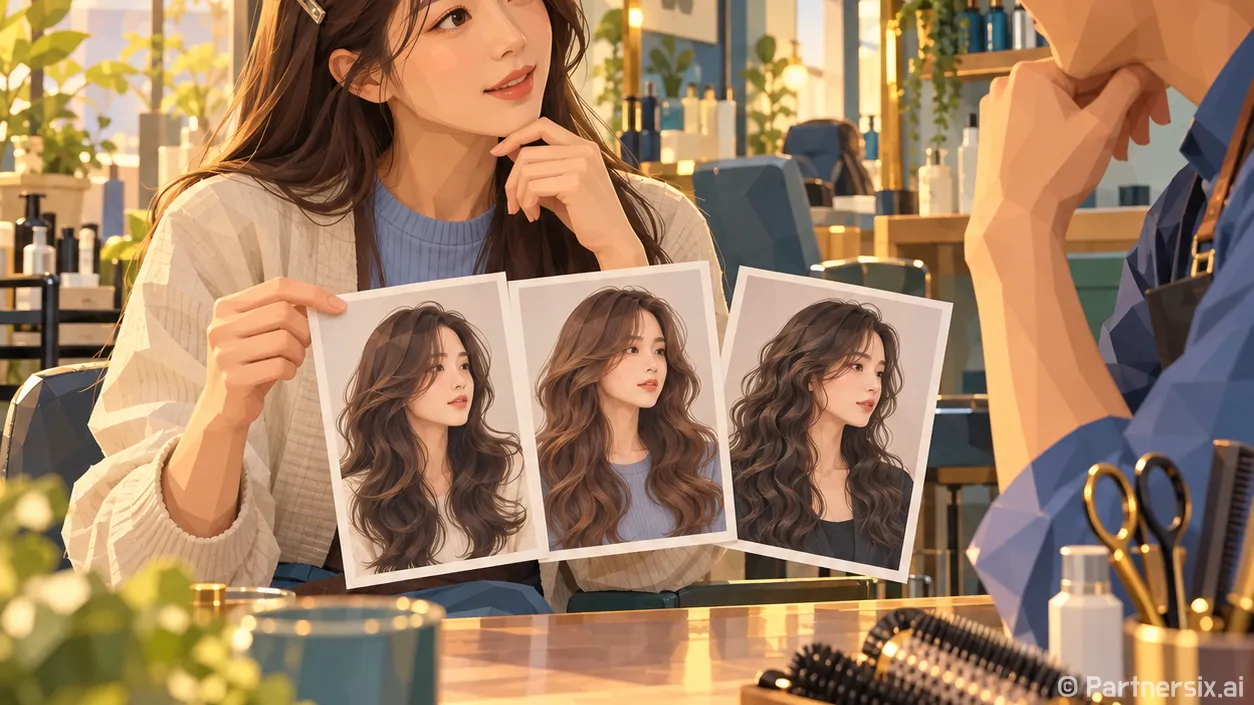 여자 긴머리 펌 종류를 고르다 오래 얘기한 날