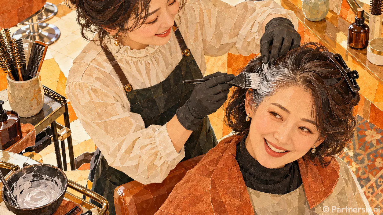 옆머리 새치 염색을…