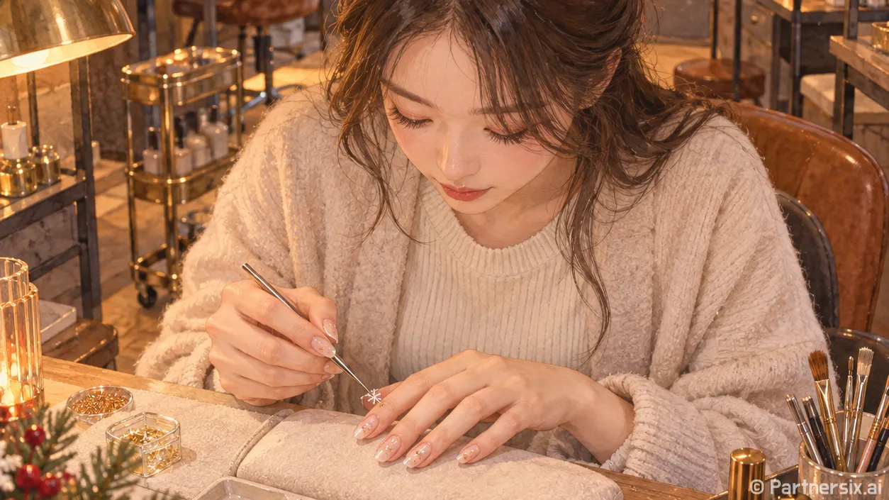 크리스마스 네일 파츠 붙여봤더니 오래간 건 따로 있었다