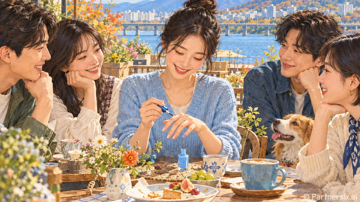 스카이라크 색을 손끝에 올려봤더니