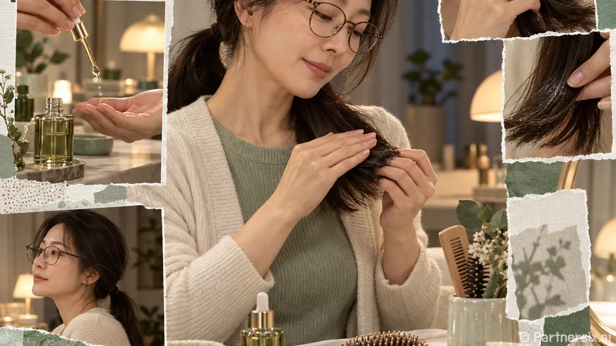 헤어 오일 바르는 방법을 바꿨더니 끝이 덜 뭉쳤다
