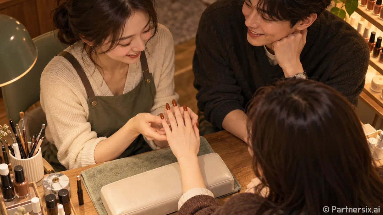 가을 젤네일 디자인 손님 손에서 답을 찾았어요