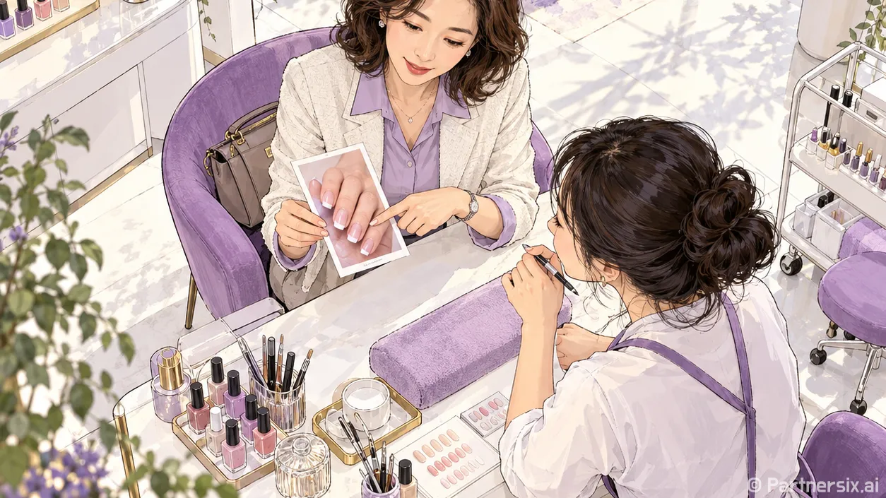 프렌치네일 가격 물어본 손님과 견적을 다시 봤어요