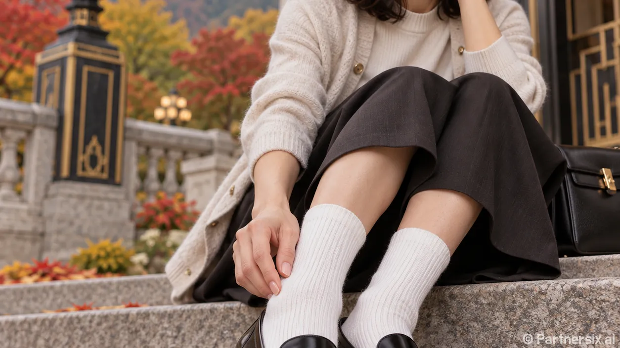차정원 양말 따라 신어봤더니 손끝 색도 달라 보였다