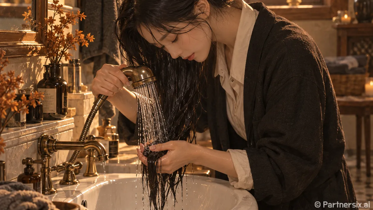 셀프 염색 후 샴푸…