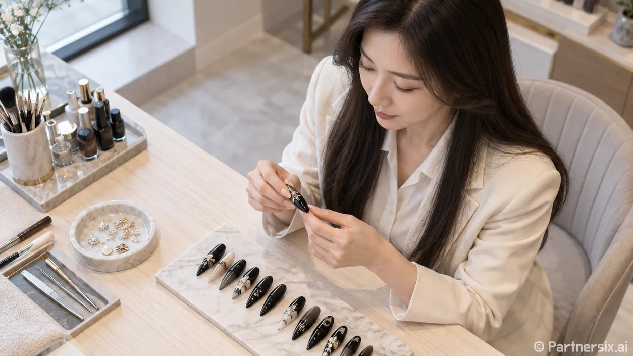 연장 네일팁 붙이고…