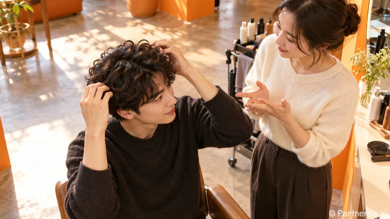 남자펌 한 단골손님…
