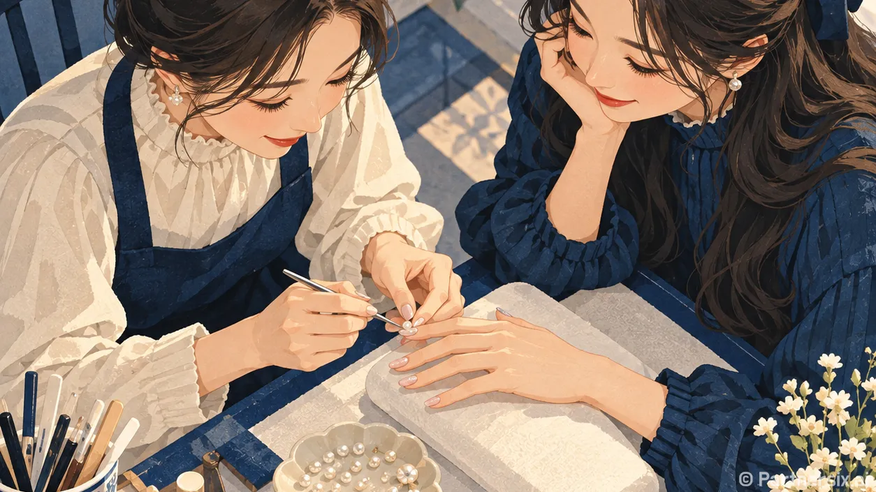 네일파츠를 오래 붙여봤더니 위치가 달랐다