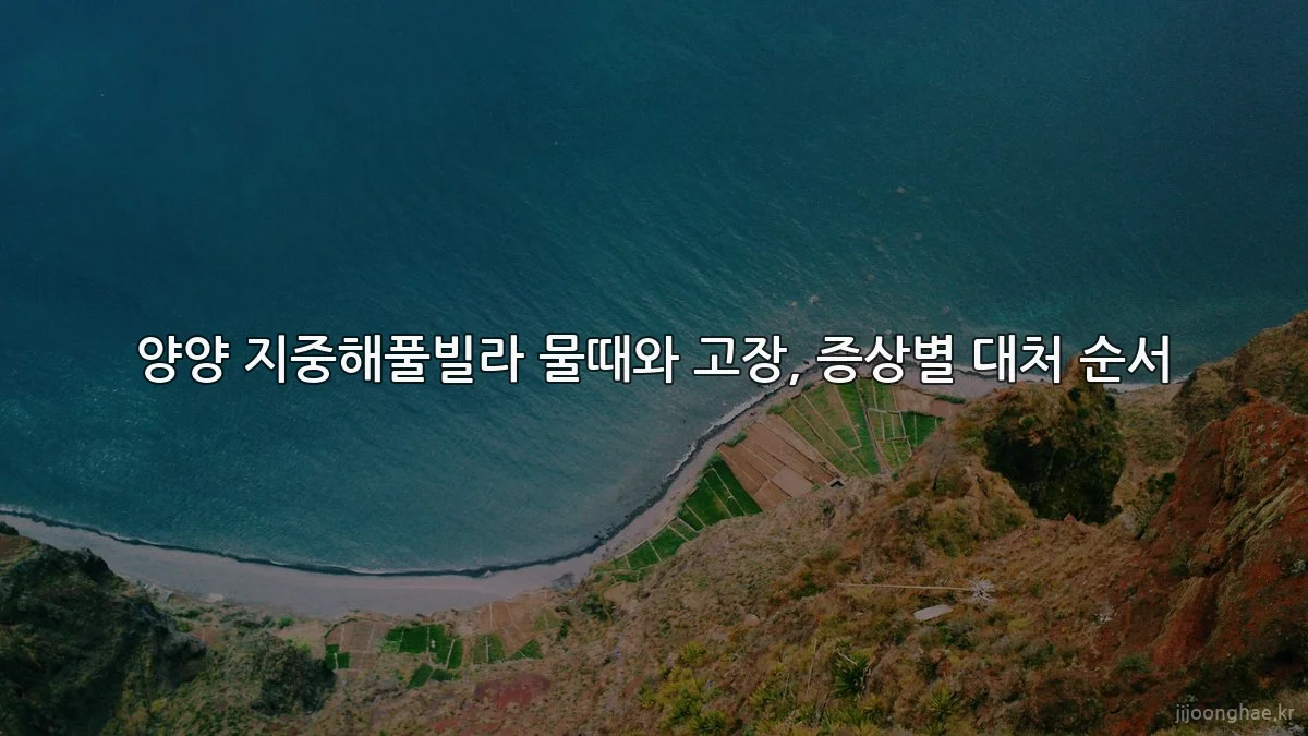 양양 지중해풀빌라 물때와 고장, 증상별 대처 순서