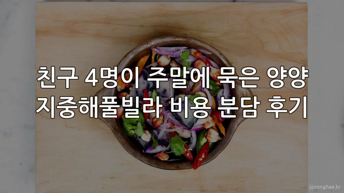 친구 4명이 주말에 묵은 양양 지중해풀빌라 비용 분담 후기