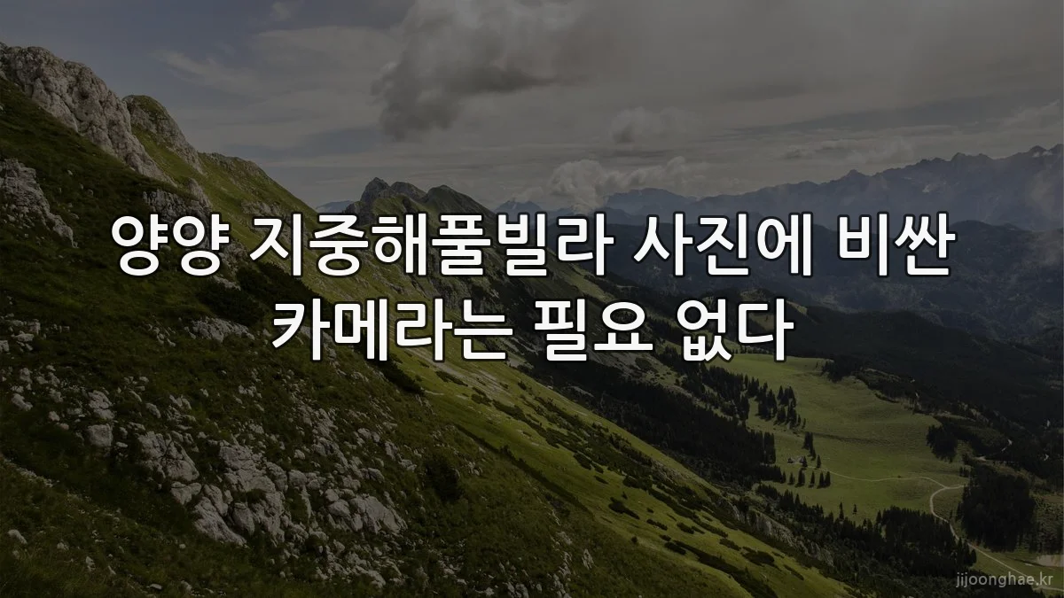 양양 지중해풀빌라 사진에 비싼 카메라는 필요 없다