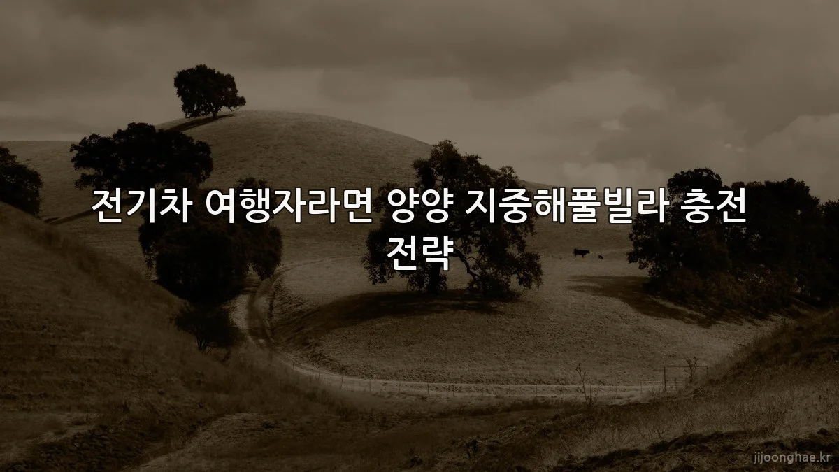 전기차 여행자라면 양양 지중해풀빌라 충전 전략